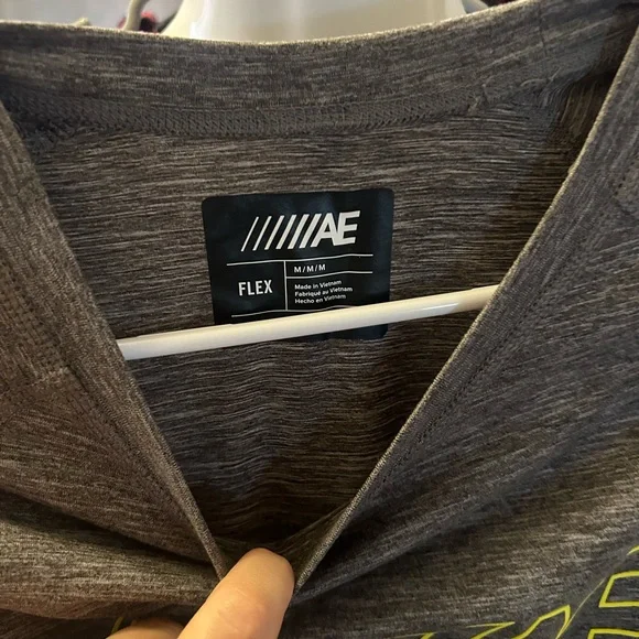 American Eagle Outfitters Gray Flex Tee with Yellow Accents - Picture 3 of 4